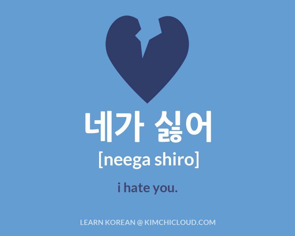  How To Say I Hate You In Korean Kimchi Cloud