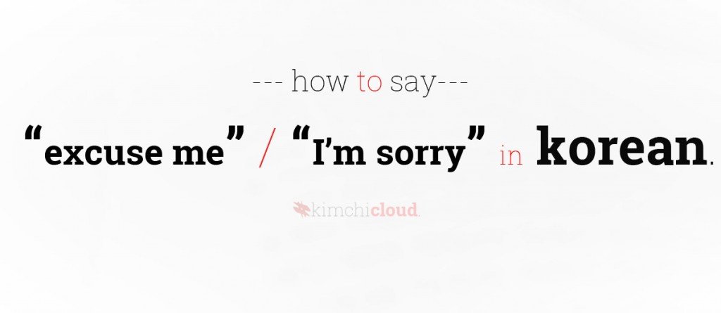 How To Say Excuse me / I'm Sorry in Korean