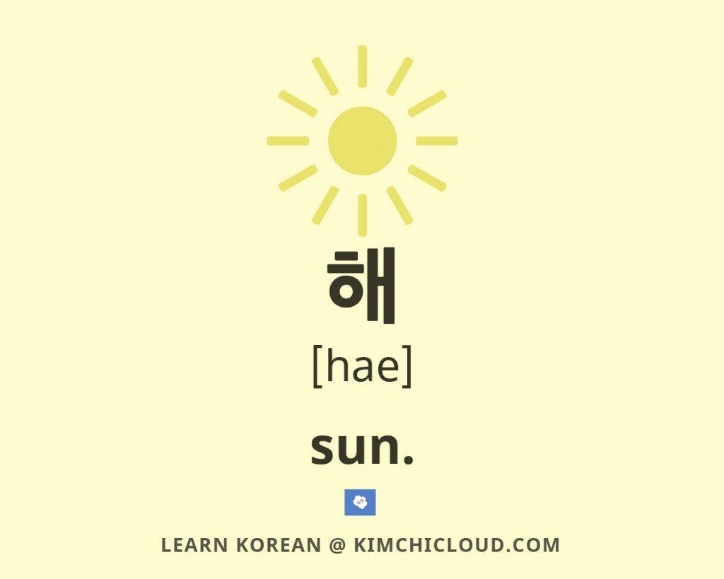 how to say sun in korean